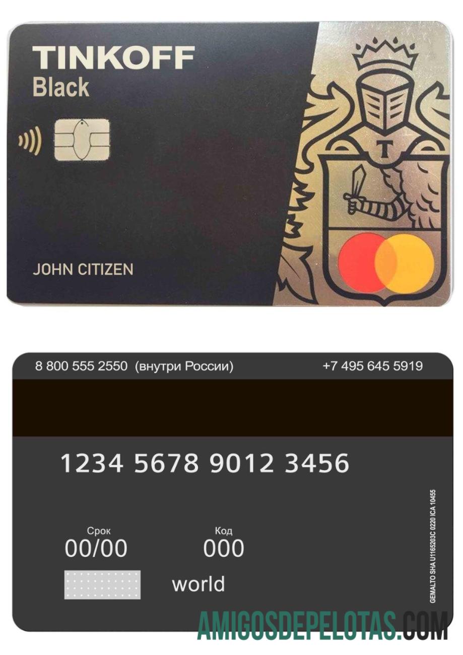 Rússia Tinkoff Bank Mastercard modelo